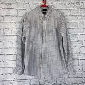 Dockers premium 100% cotton perspiration guard button down dress shirt men sz L